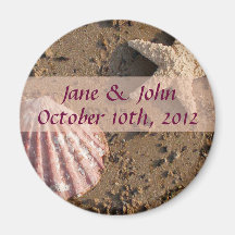 Beach Wedding Save the Date Sea Muschel Magnet