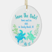 Beach Wedding Save the Date und Gastgeschenk Keramik Ornament (Rechts)