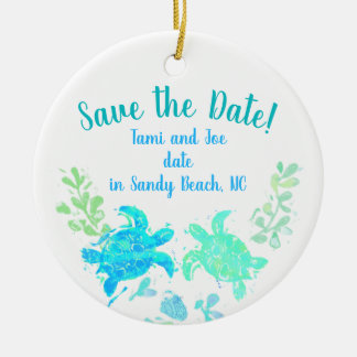 Beach Wedding Save the Date und Gastgeschenk Keramik Ornament