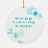 Beach Wedding Save the Date und Gastgeschenk Keramik Ornament (Hinten)