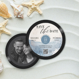 Beach Wedding Save the Date Vintag Music Lover QR