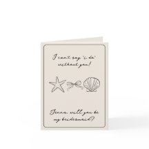Beach Wedding Seashell Bridesmaid Vorschlagskarte