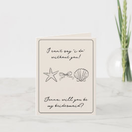 Beach Wedding Seashell Bridesmaid Vorschlagskarte Dankeskarte