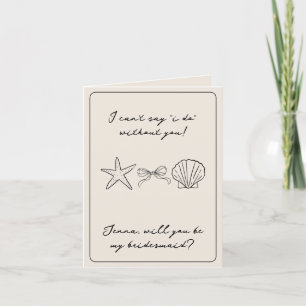 Beach Wedding Seashell Bridesmaid Vorschlagskarte Dankeskarte