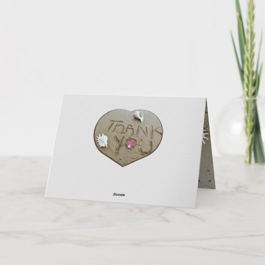 Beach Wedding Seashell Foto Collage Dankeskarte (Rückseite)