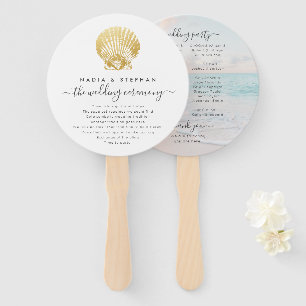 Beach Wedding Seashell Foto Program Fan Fächer