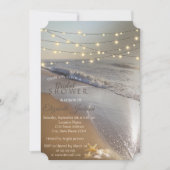 Beach Wedding Seashell String Lights Brautparty Einladung (Vorderseite)