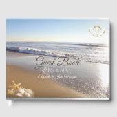 Beach Wedding Seashell String Lights Gästebuch (Vorderseite)