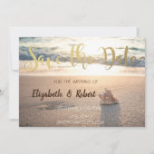 Beach Wedding, Seashell Sunset Save the Date (Vorderseite)