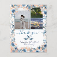 Beach Wedding Seashell und Rose Foto Vielen Dank