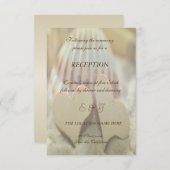 Beach Wedding, Seashell, Wood Hearts Empfang Einladung (Vorne/Hinten)