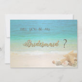 Beach Wedding Seashells Bridesmaid Card Einladung (Vorderseite)