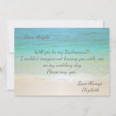 Beach Wedding Seashells Bridesmaid Card Einladung (Rückseite)