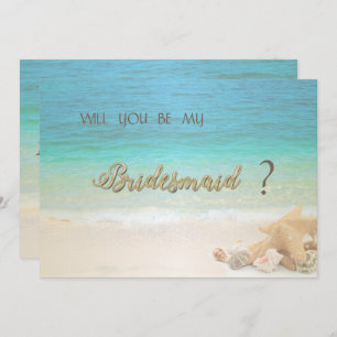 Beach Wedding Seashells Bridesmaid Card Einladung