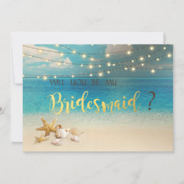 Beach Wedding Seashells Bridesmaid Card Einladung