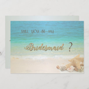 Beach Wedding Seashells Bridesmaid Card Einladung