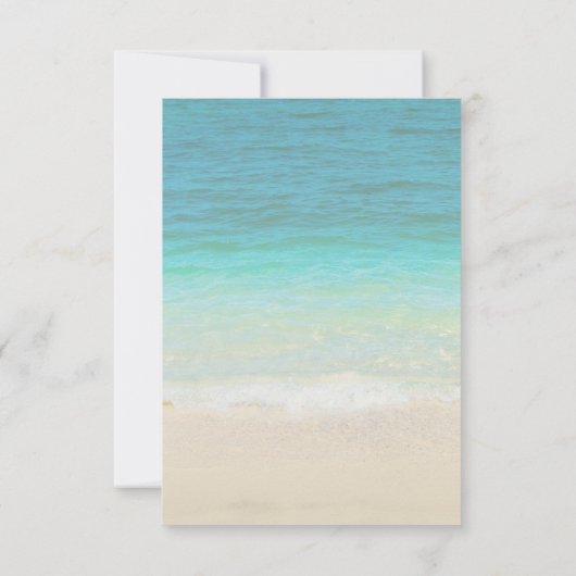 Beach Wedding Seashells Empfang Einladung (Rückseite)