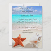 Beach Wedding Seashells Empfang Einladung (Vorderseite)