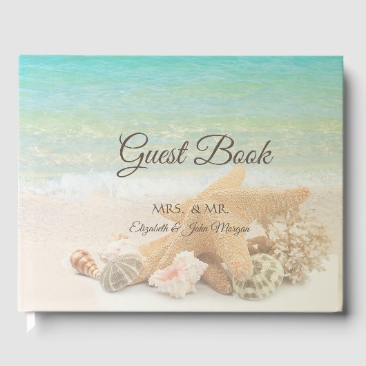 Beach Wedding Seashells Gästebuch (Vorderseite)
