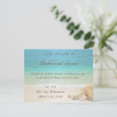 Beach Wedding Seashells Probe Dinner Einladung (Stehend Vorderseite)