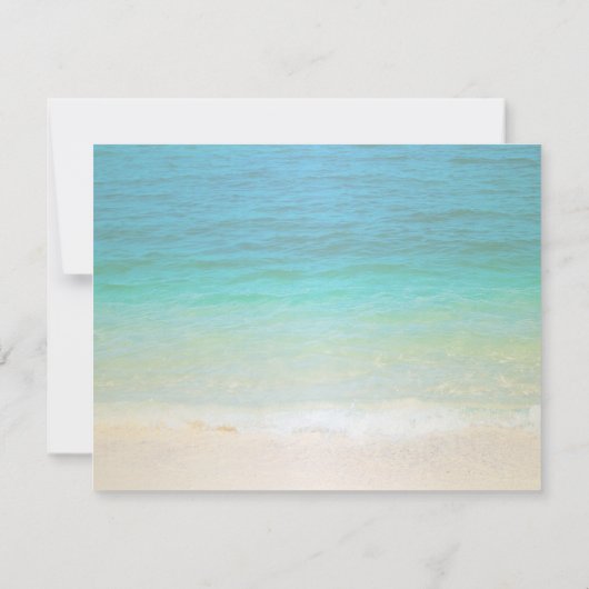 Beach Wedding Seashells Probe Dinner Einladung (Rückseite)