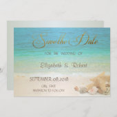 Beach Wedding Seashells Save the Date (Vorne/Hinten)