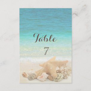 Beach Wedding Seashells Table Card Einladung