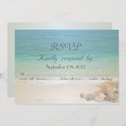 Beach Wedding Seashells UAWG Einladung (Vorne/Hinten)