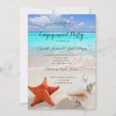 Beach Wedding Seashells Verlobung Einladung (Vorderseite)