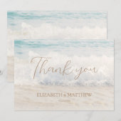 Beach Wedding Seaside/Oceanside Thank You Card Dankeskarte (Vorne/Hinten)