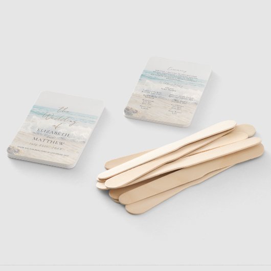 Beach Wedding Seaside/Oceanside Wedding Program Fächer (Non-assembled)