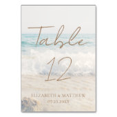Beach Wedding Seaside/Oceanside Wedding Tischnummer (Rückseite)