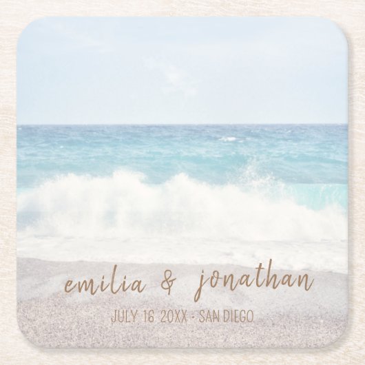 Beach Wedding | Seaside Wedding Rechteckiger Pappuntersetzer (Vorderseite)