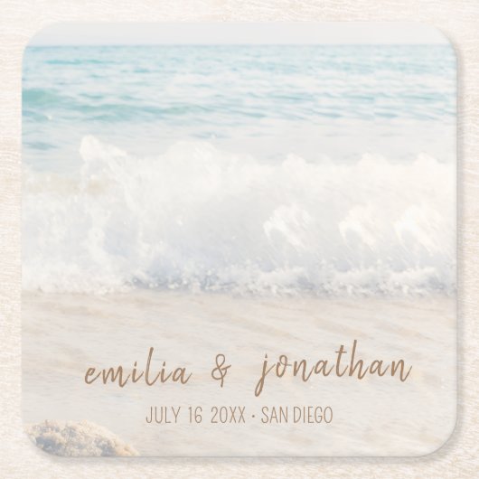 Beach Wedding | Seaside Wedding Rechteckiger Pappuntersetzer (Vorderseite)