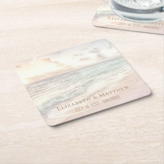 Beach Wedding | Seaside Wedding Rechteckiger Pappuntersetzer (angewinkelt)