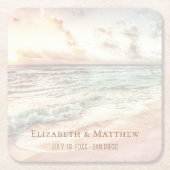 Beach Wedding | Seaside Wedding Rechteckiger Pappuntersetzer (Vorderseite)