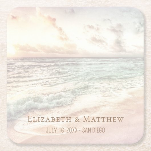 Beach Wedding | Seaside Wedding Rechteckiger Pappuntersetzer (Vorderseite)