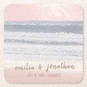 Beach Wedding | Seaside Wedding Rechteckiger Pappuntersetzer (Vorderseite)