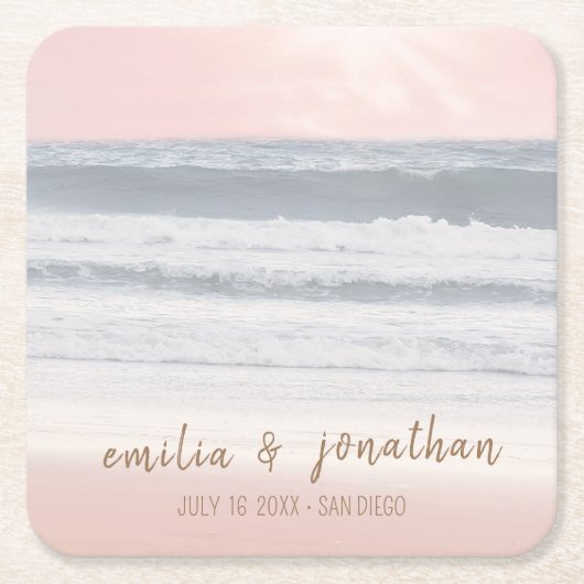 Beach Wedding | Seaside Wedding Rechteckiger Pappuntersetzer (Vorderseite)
