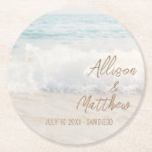 Beach Wedding | Seaside Wedding Runder Pappuntersetzer (Vorderseite)