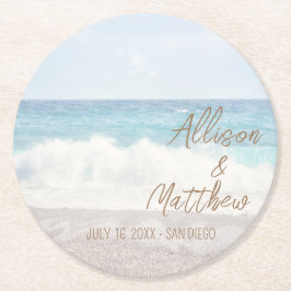 Beach Wedding | Seaside Wedding Runder Pappuntersetzer