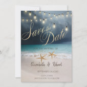 Beach Wedding, Seastar String Lights Save the Date (Vorderseite)