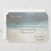 Beach Wedding Seastars Lights Bridesmaid Card Einladung (Rückseite)