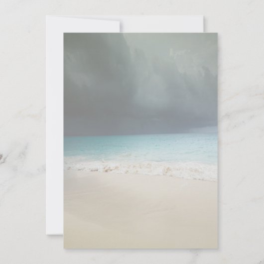 Beach Wedding, Seastars String Lights Empfang Einladung (Rückseite)