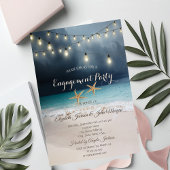 Beach Wedding, Seastars String Lights Verlobung Einladung