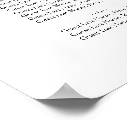 Beach Wedding Seating Chart Templates Poster (Ecke)