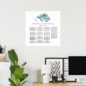 Beach Wedding Seating Chart Templates Poster (Heimbüro)