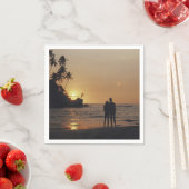 Beach Wedding Silhouette Foto Serviette (Beispiel)