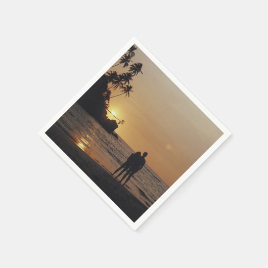 Beach Wedding Silhouette Foto Serviette (Ecke)