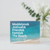 Beach Wedding Simple Ampersand Save the Date Ankündigungspostkarte (Stehend Vorderseite)